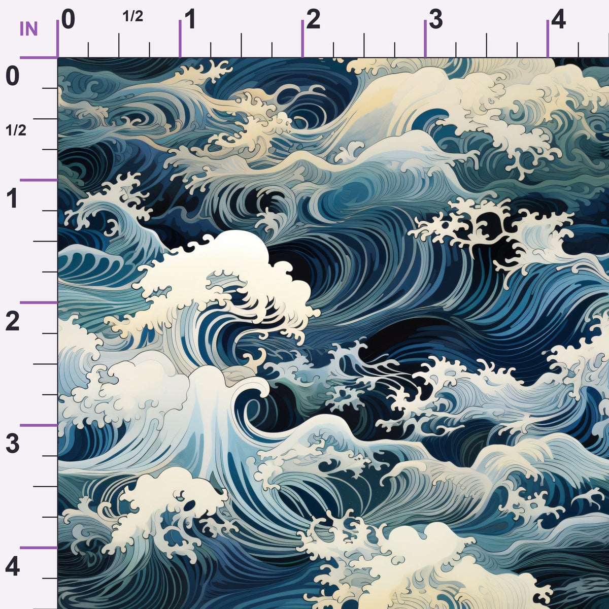 Indigo Swells Pattern 5 Minky Fabric