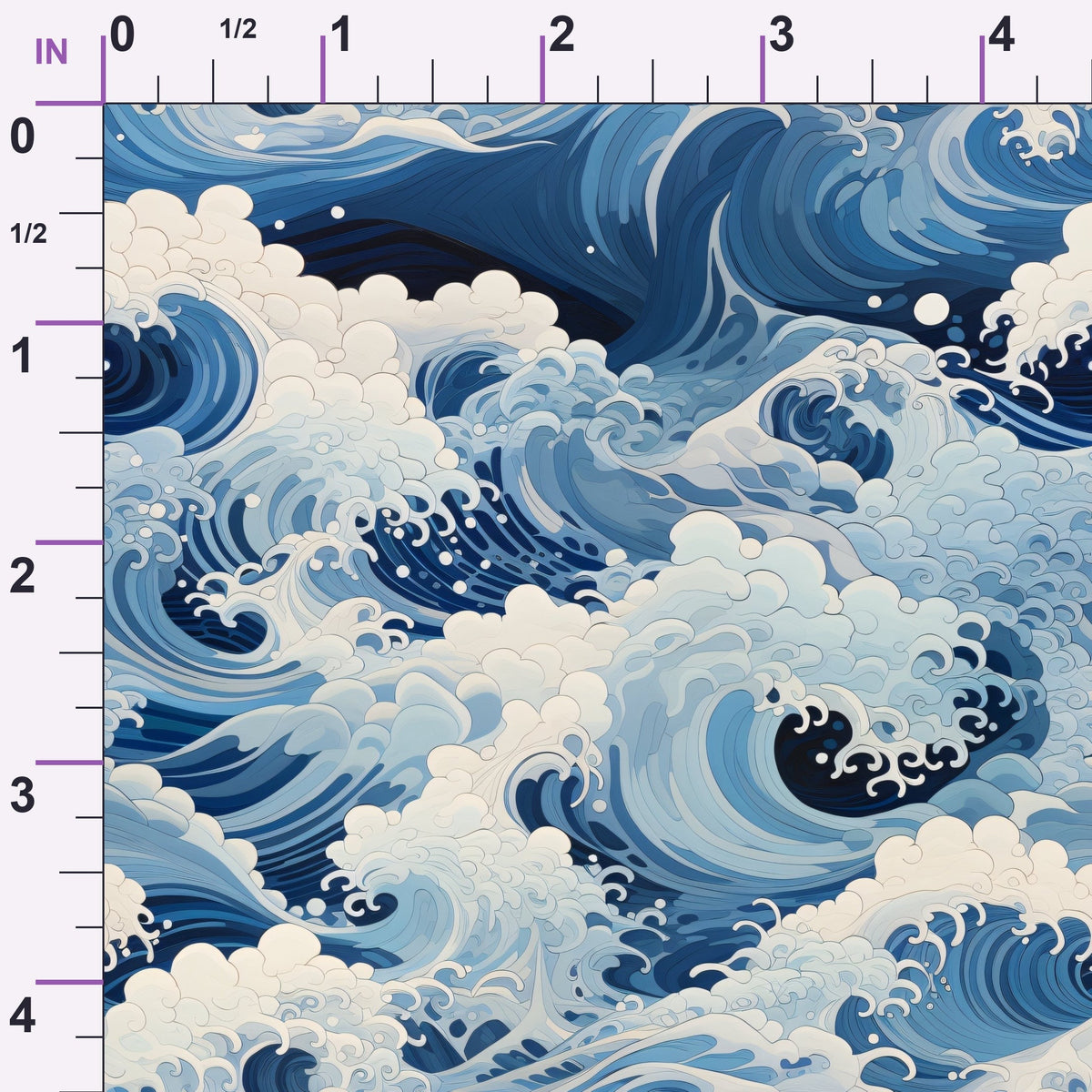 Indigo Swells Pattern 6 Minky Fabric