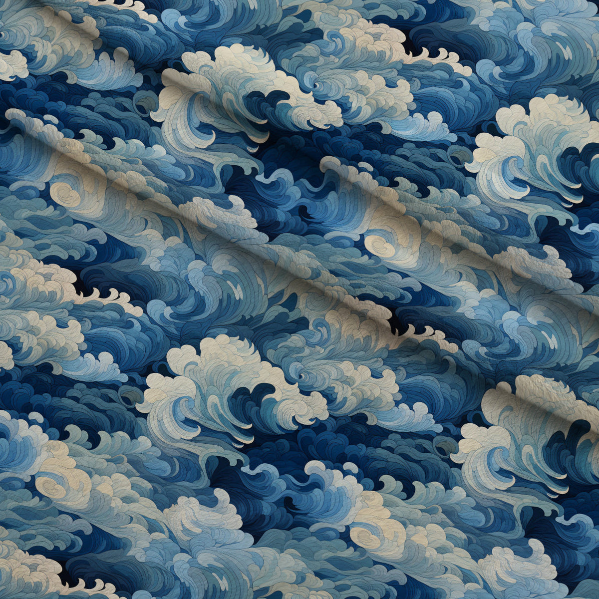 Indigo Swells Pattern 7 Minky Fabric