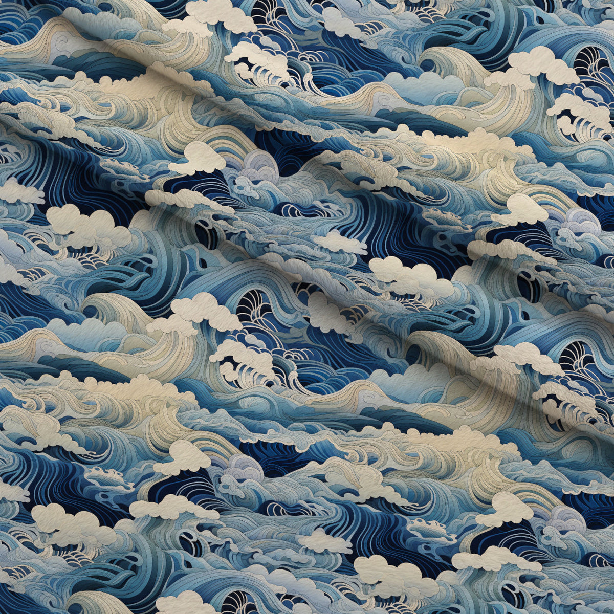 Indigo Swells Pattern 8 Minky Fabric