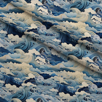 Indigo Swells Pattern 8 Minky Fabric