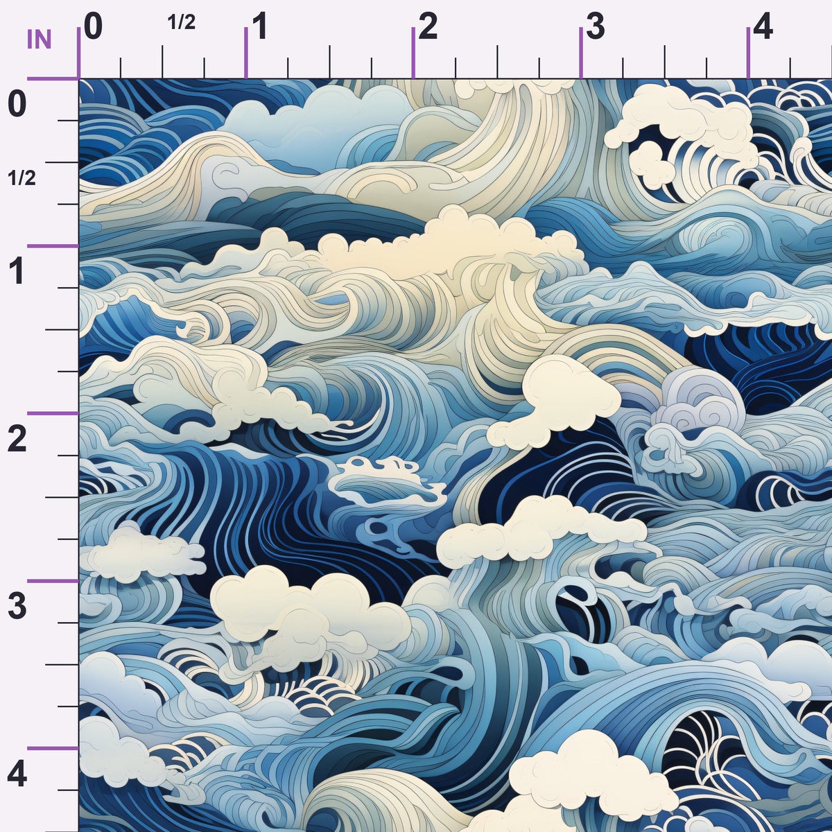 Indigo Swells Pattern 8 Minky Fabric