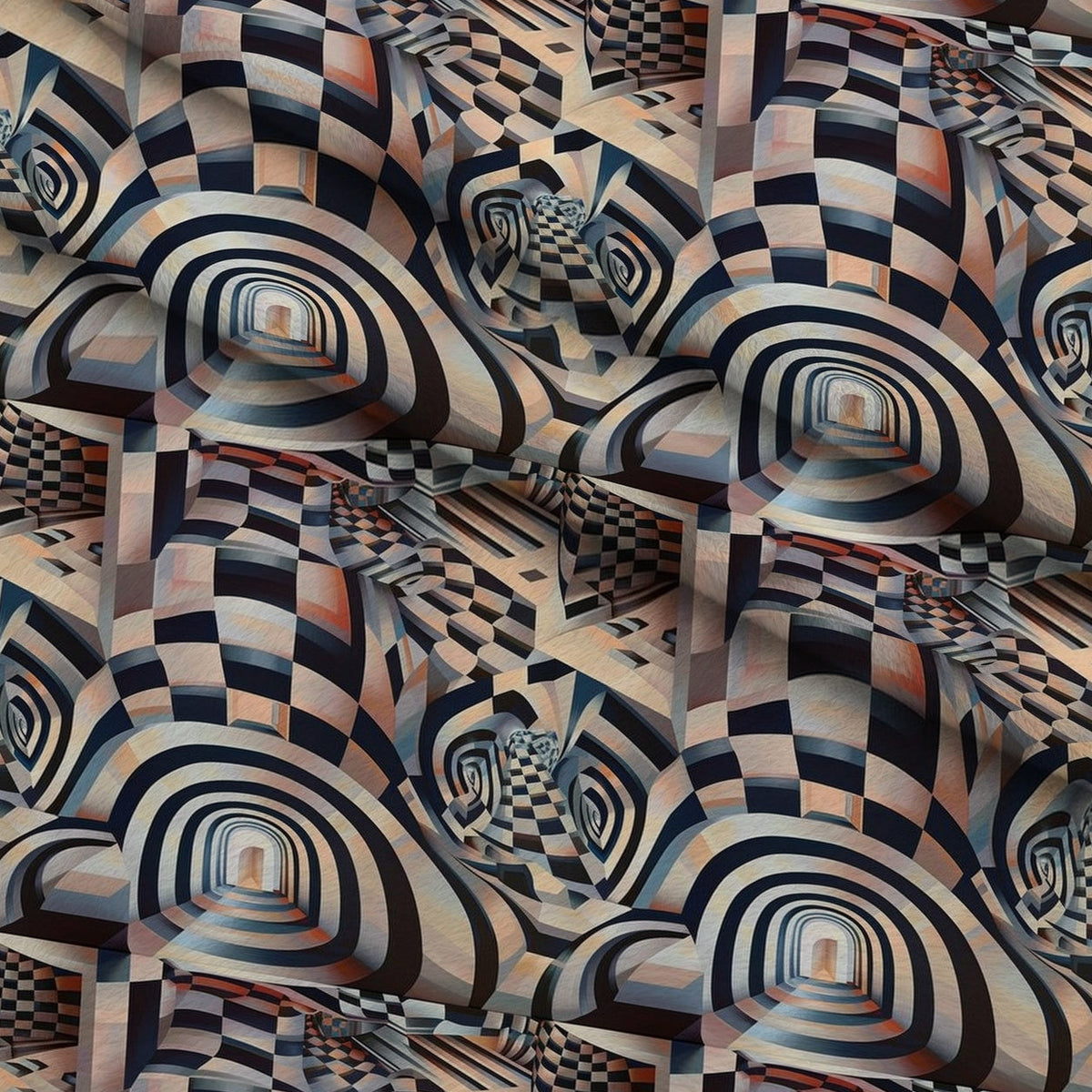 Infinite Corridors Pattern 4 Minky Fabric