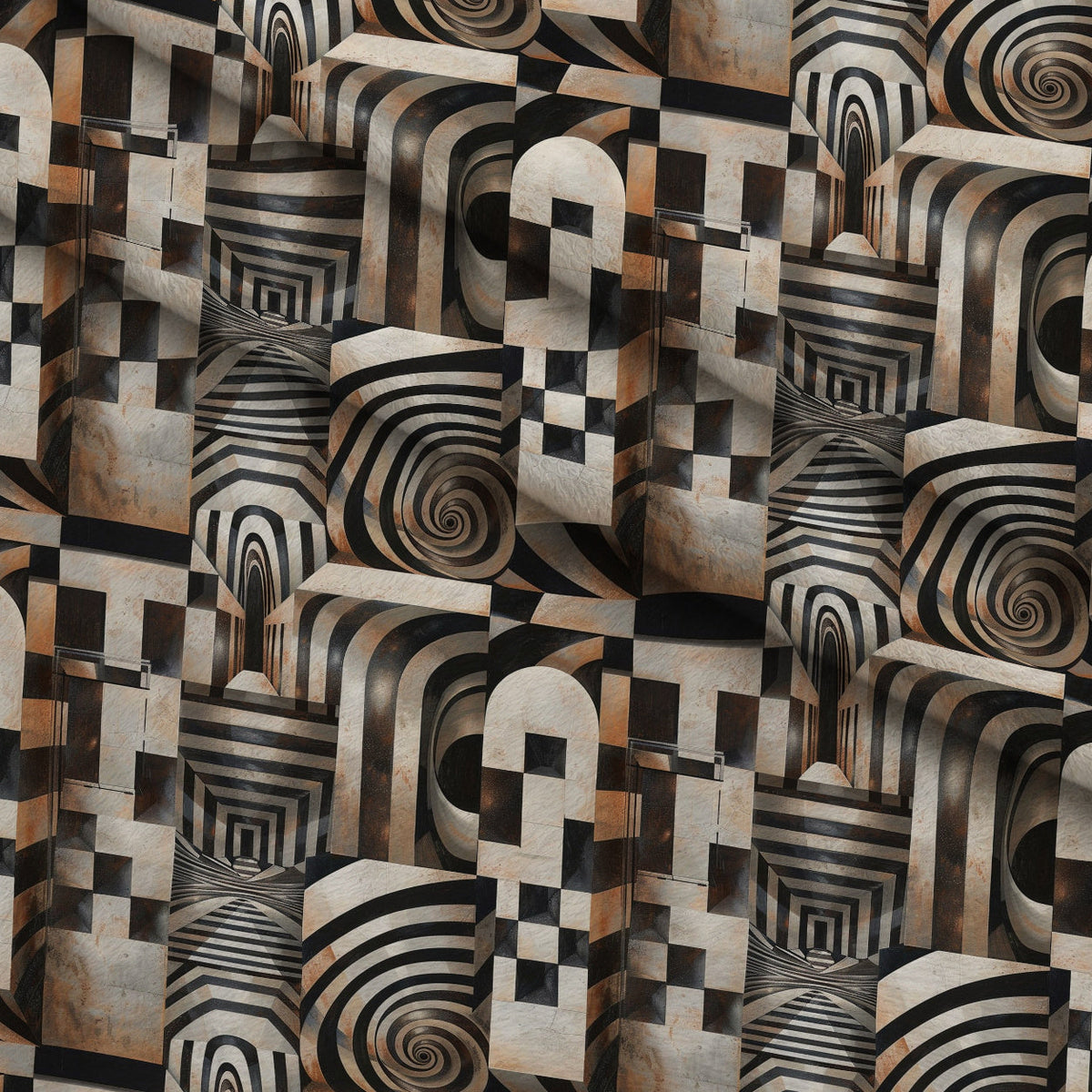 Infinite Corridors Pattern 5 Minky Fabric