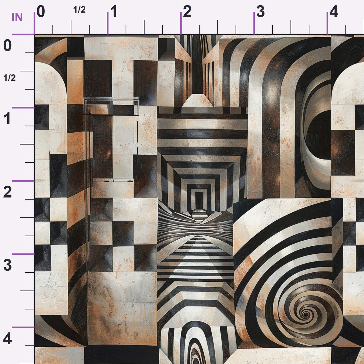 Infinite Corridors Pattern 5 Minky Fabric