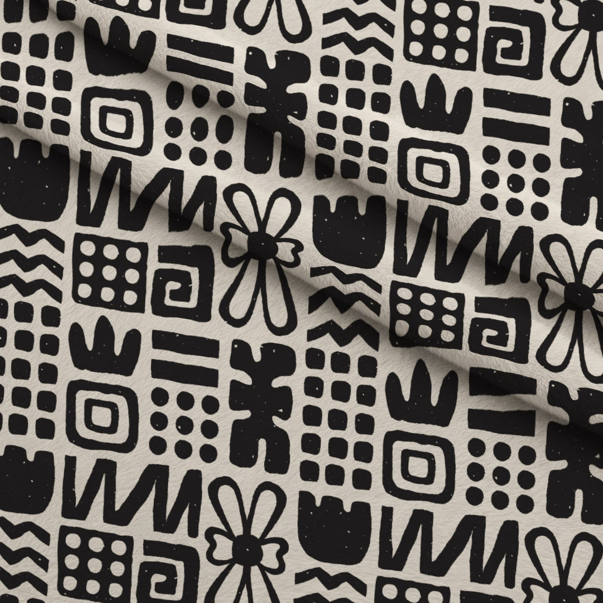 Ink Block Print Pattern 20 Minky Fabric