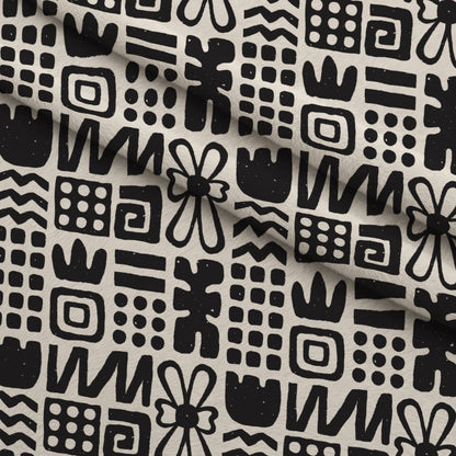 Ink Block Print Pattern 20 Minky Fabric