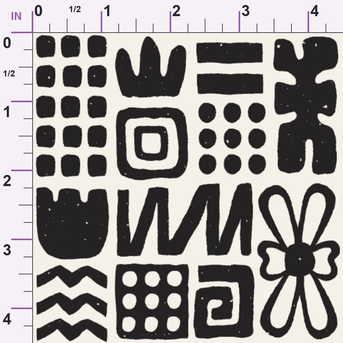 Ink Block Print Pattern 20 Minky Fabric