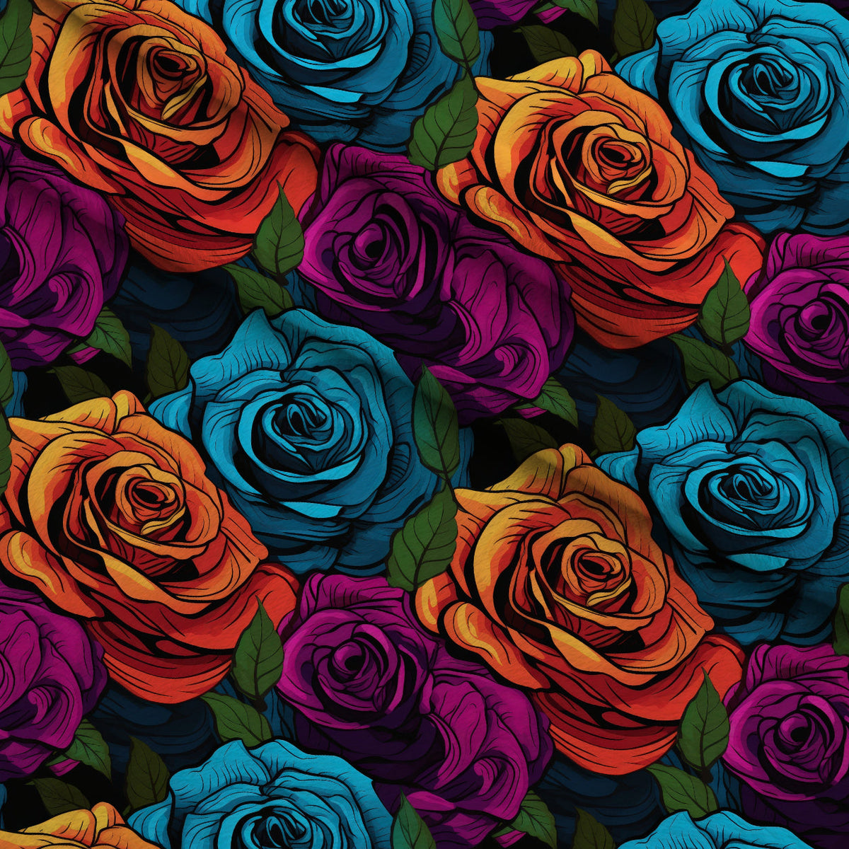 Inked Blooms Pattern 10 Minky Fabric