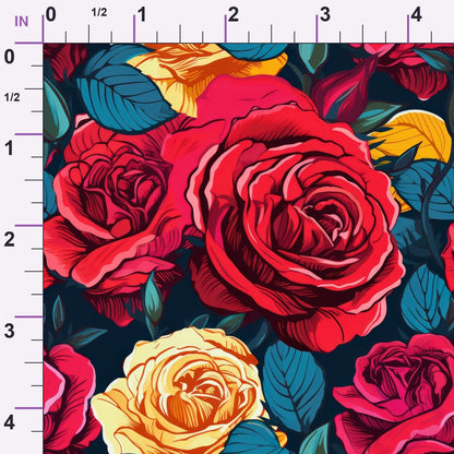 Inked Blooms Pattern 11 Minky Fabric