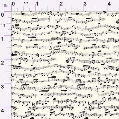 Inked Melodies Pattern 1 Minky Fabric