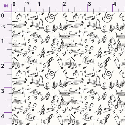Inked Melodies Pattern 5 Minky Fabric