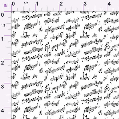 Inked Melodies Pattern 7 Minky Fabric