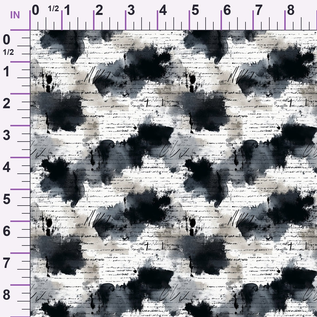 Inkwash Manuscript Pattern 1 Minky Fabric