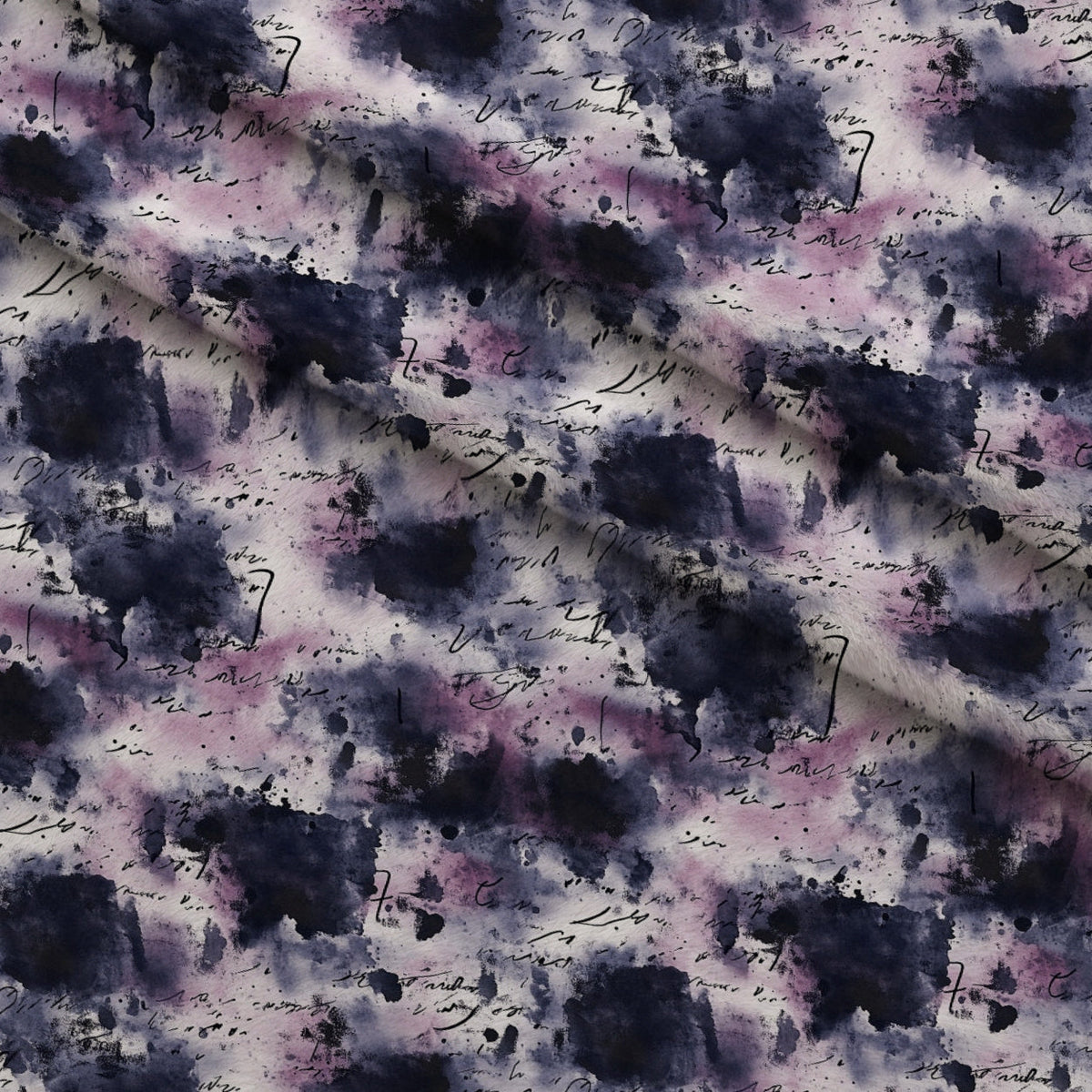 Inkwash Manuscript Pattern 10 Minky Fabric