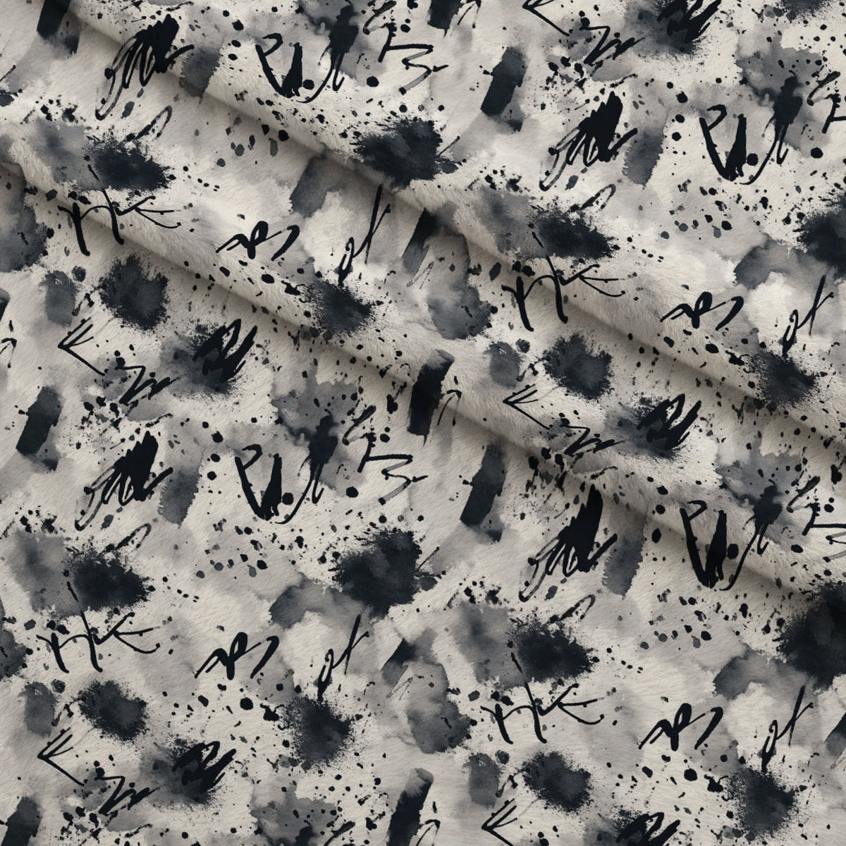 Inkwash Manuscript Pattern 8 Minky Fabric