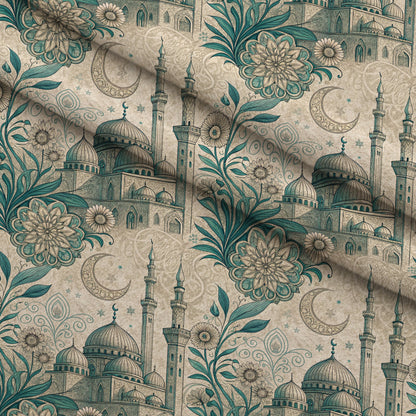 Islamic Blue Pattern 1 Minky Fabric