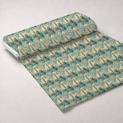 Islamic Blue Pattern 10 Minky Fabric