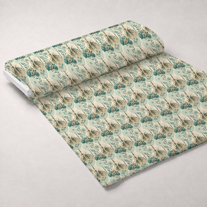 Islamic Blue Pattern 11 Minky Fabric