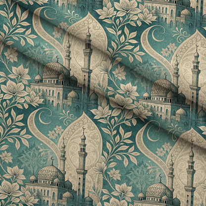 Islamic Blue Pattern 3 Minky Fabric