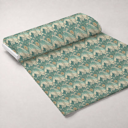 Islamic Blue Pattern 4 Minky Fabric