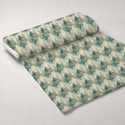 Islamic Blue Pattern 6 Minky Fabric
