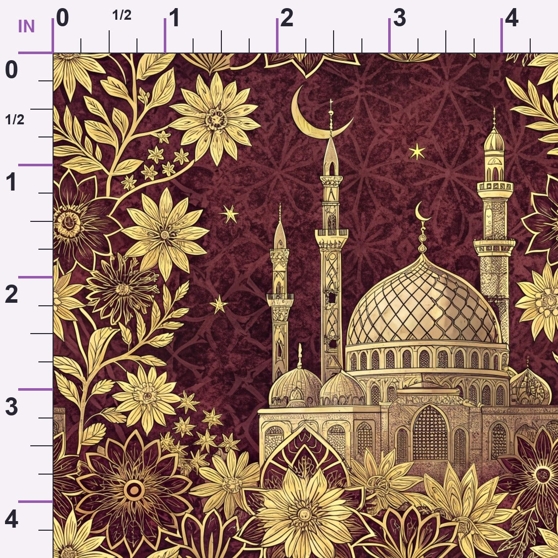 Islamic Red Pattern 3 Minky Fabric