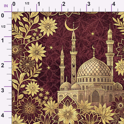 Islamic Red Pattern 3 Minky Fabric