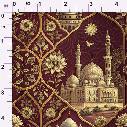 Islamic Red Pattern 6 Minky Fabric