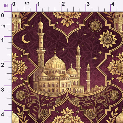Islamic Red Pattern 8 Minky Fabric