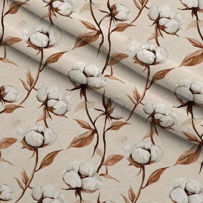 Ivory Boll Harvest Pattern 1 Minky Fabric