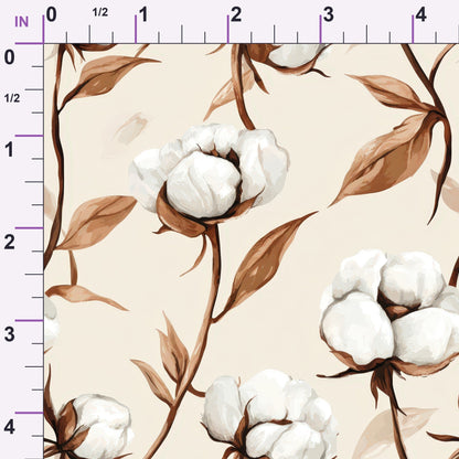 Ivory Boll Harvest Pattern 1 Minky Fabric