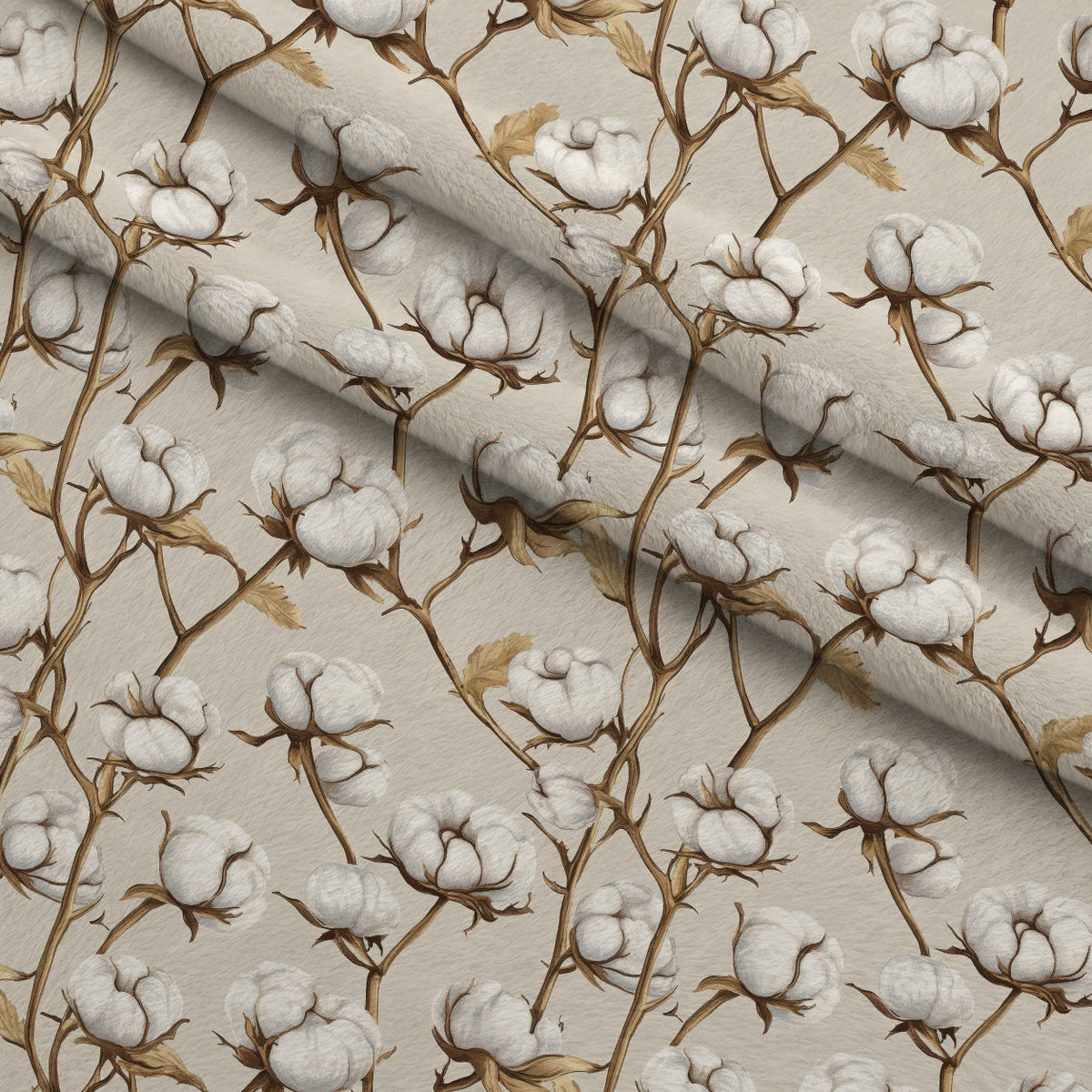 Ivory Boll Harvest Pattern 10 Minky Fabric