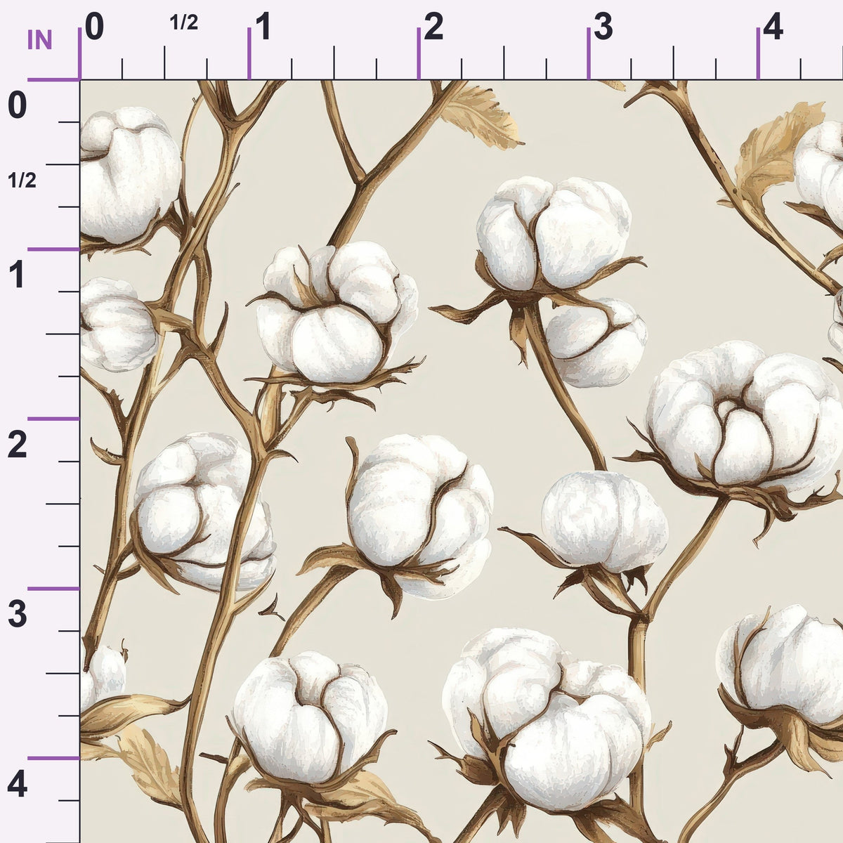 Ivory Boll Harvest Pattern 10 Minky Fabric