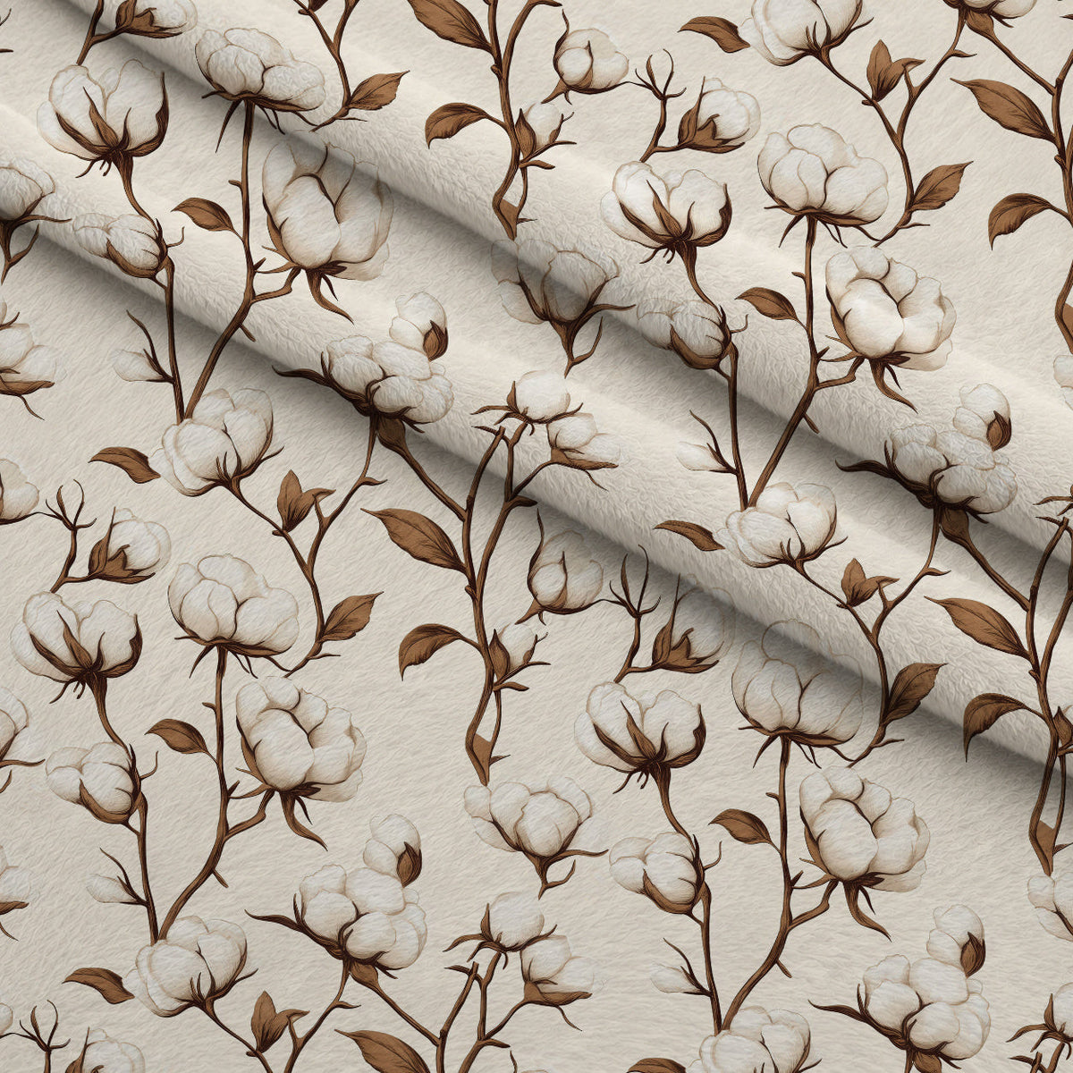 Ivory Boll Harvest Pattern 11 Minky Fabric