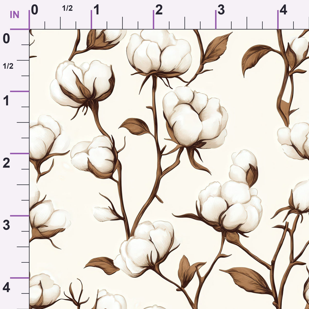 Ivory Boll Harvest Pattern 11 Minky Fabric