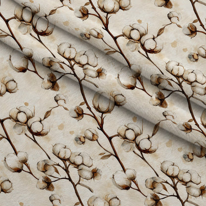 Ivory Boll Harvest Pattern 12 Minky Fabric