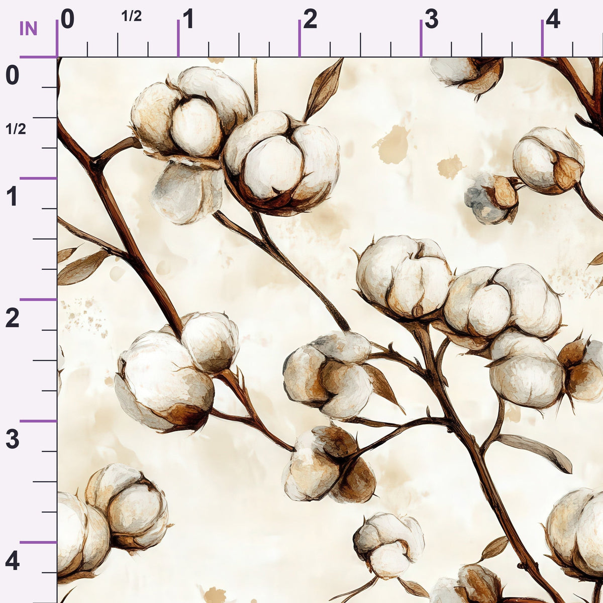 Ivory Boll Harvest Pattern 12 Minky Fabric