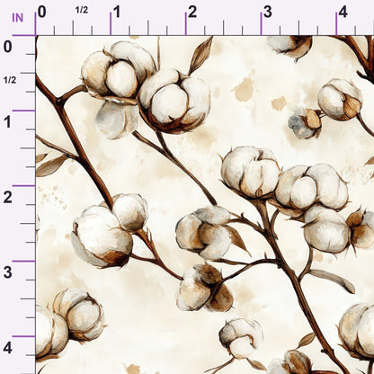 Ivory Boll Harvest Pattern 12 Minky Fabric
