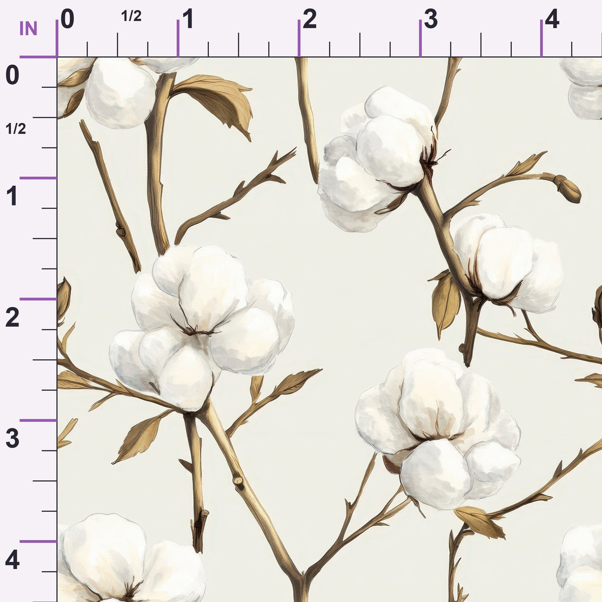Ivory Boll Harvest Pattern 3 Minky Fabric