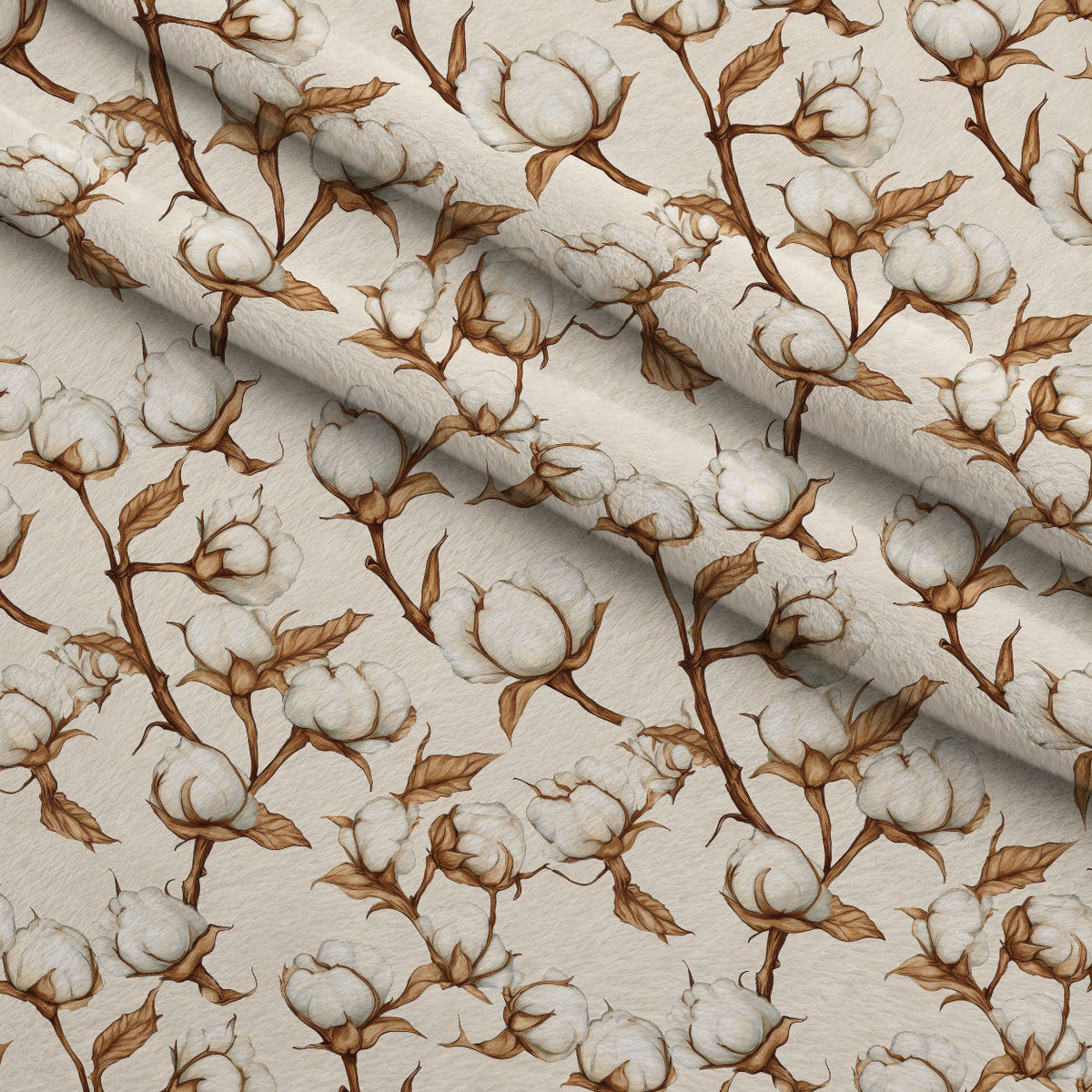 Ivory Boll Harvest Pattern 7 Minky Fabric
