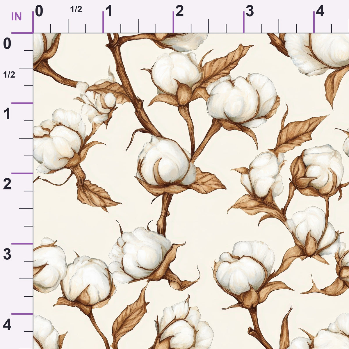 Ivory Boll Harvest Pattern 7 Minky Fabric