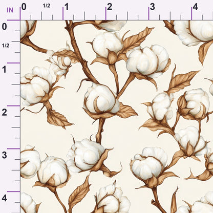 Ivory Boll Harvest Pattern 7 Minky Fabric