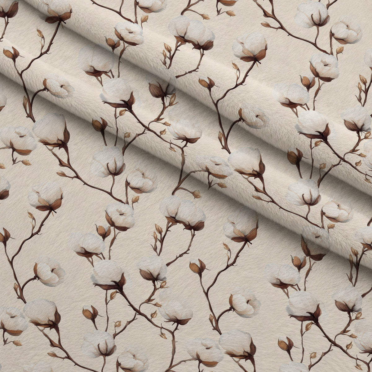 Ivory Boll Harvest Pattern 9 Minky Fabric