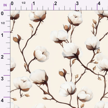 Ivory Boll Harvest Pattern 9 Minky Fabric