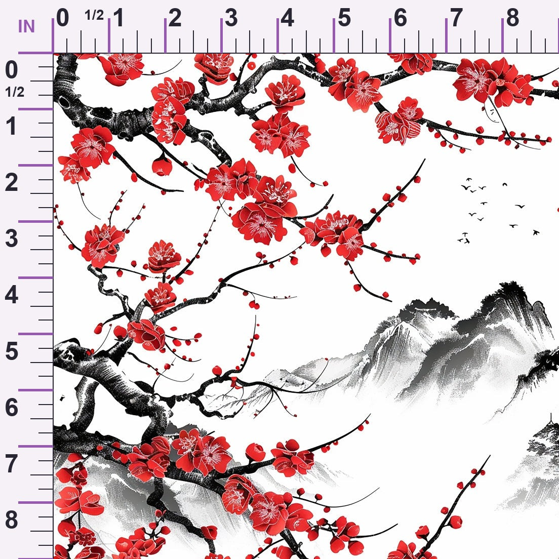 Japanese Cherry Blossoms 10 Minky Fabric