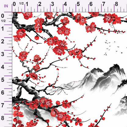 Japanese Cherry Blossoms 10 Minky Fabric