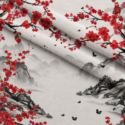 Japanese Cherry Blossoms 2 Minky Fabric
