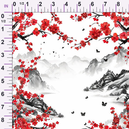 Japanese Cherry Blossoms 2 Minky Fabric