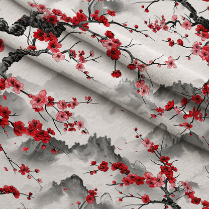 Japanese Cherry Blossoms 3 Minky Fabric